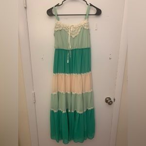 Green midi dress